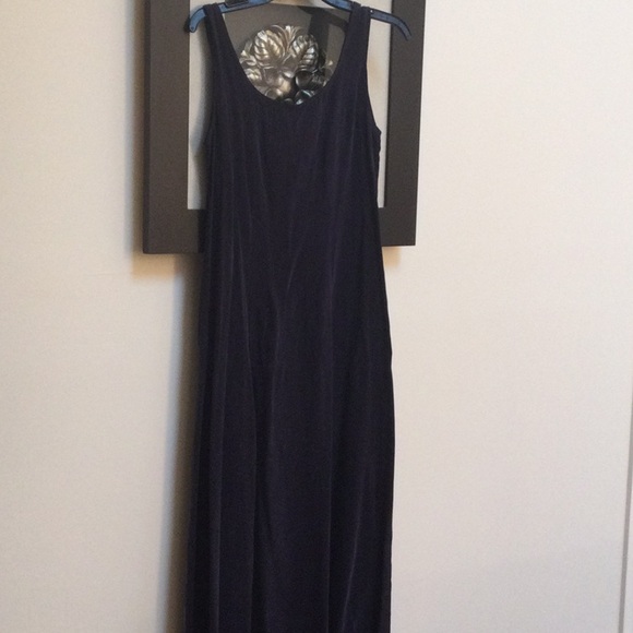 Vintage Wild Rose Long Dress snd Matching Jacket Sz 8  Indigo Blue - Picture 4 of 5